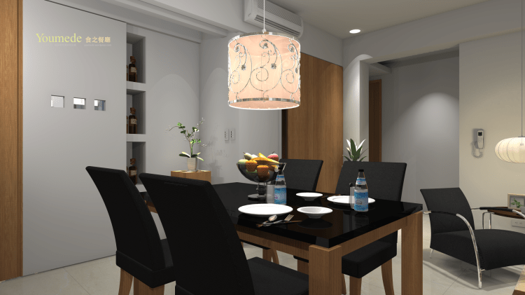 餐廳與走道聯繫各空間