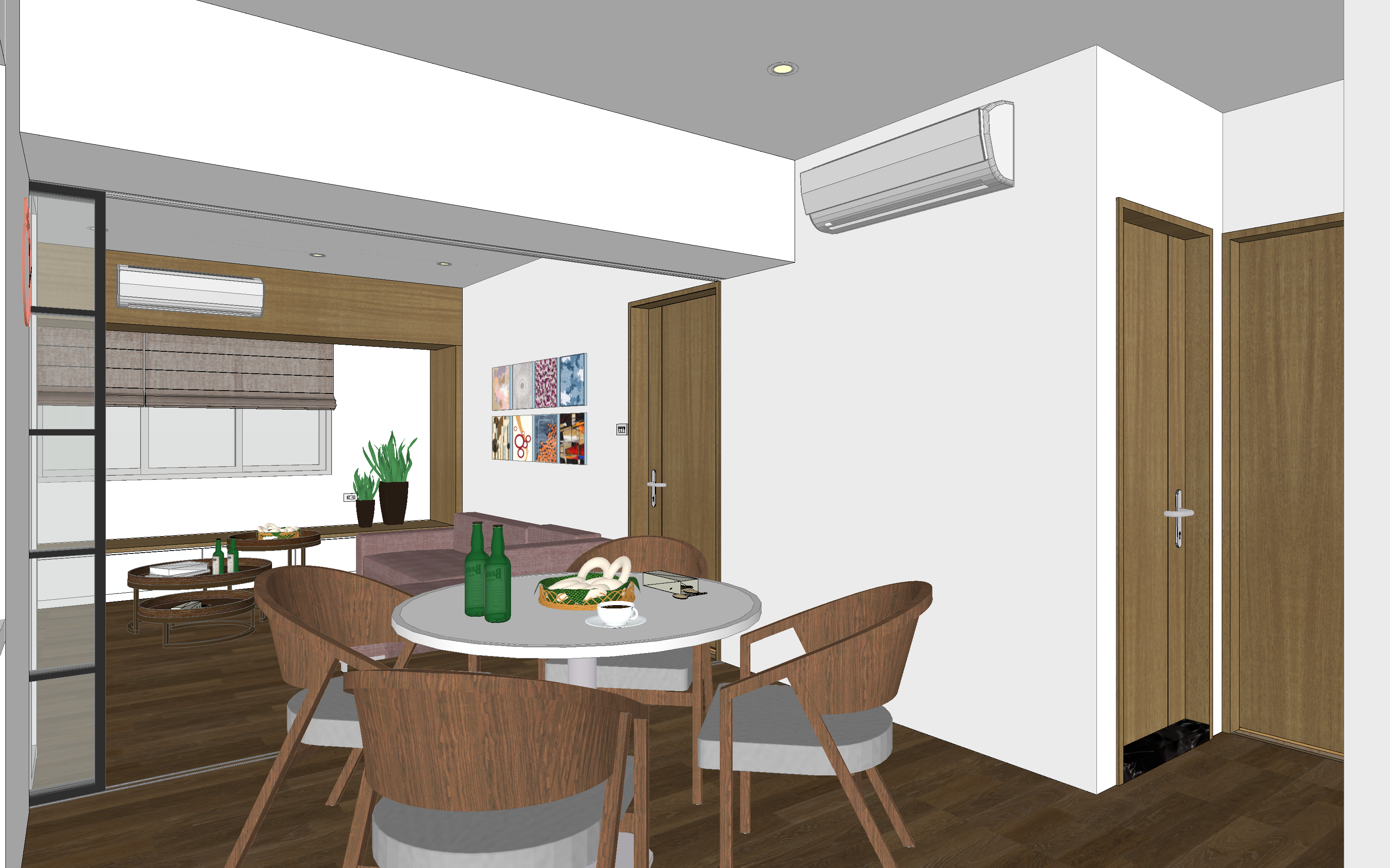 餐桌與客廳間的通道